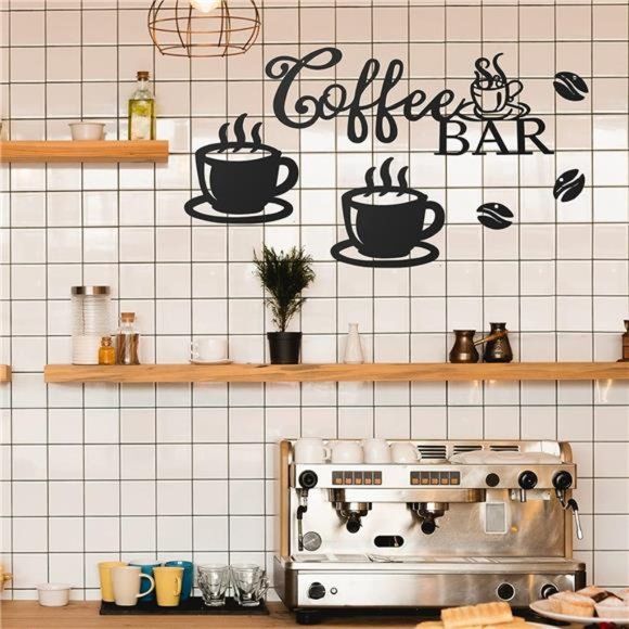 Metal Rustic Hanging Wall Decor Coffee Signs for Coffee Bar Metal Coffee WallArt - Picture 6 of 6